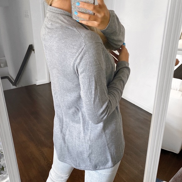 🐚 ZARA KNIT GREY BASIC CARDIGAN SWEATER! - Picture 5 of 12